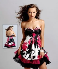 Cocktail Dresses Blush By Alexia Designs - 9033 Strapless Floral Cocktail Dress