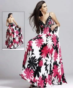 Formal Gowns Blush By Alexia Designs - 9034 Floral Print Accordion Gown
