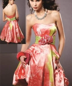 Blush By Alexia Designs - 9128 Floral Semi-Sweetheart Cocktail Dress