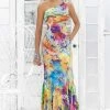 Blush By Alexia Designs - 9303 One Shoulder Floral Printed Long Dress Formal Gowns 2 Blush By Alexia Designs - 9303 One Shoulder Floral Printed Long Dress Formal Gowns