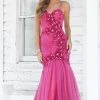 Formal Gowns Blush By Alexia Designs - 9335 Floral Embellished Pleated Mermaid Gown 1 Formal Gowns Blush By Alexia Designs - 9335 Floral Embellished Pleated Mermaid Gown