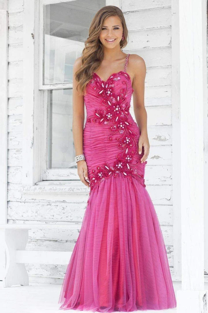 Formal Gowns Blush By Alexia Designs - 9335 Floral Embellished Pleated Mermaid Gown 3 Formal Gowns Blush By Alexia Designs - 9335 Floral Embellished Pleated Mermaid Gown