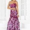 Blush By Alexia Designs - 9336 Strapless Floral Sequined Trumpet Gown