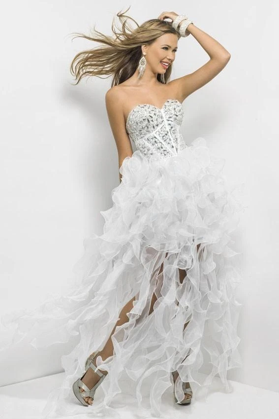 Blush By Alexia Designs - 9560 Sheer Ruffled Sweetheart High-Low Gown Formal Gowns 5 Blush By Alexia Designs - 9560 Sheer Ruffled Sweetheart High-Low Gown Formal Gowns