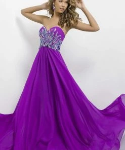 Blush By Alexia Designs - 9710 Strapless Embellished Long Dress