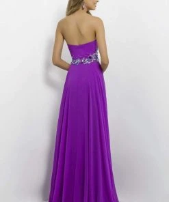 Blush By Alexia Designs - 9710 Strapless Embellished Long Dress