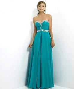 Blush By Alexia Designs - 9763 Shirred Sweetheart Chiffon A-Line Gown