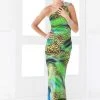 Formal Gowns Blush By Alexia Designs - Asymmetrical Animal Print Sheath Gown 9379