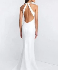 Blush By Alexia Designs - C1040 Sleek Floral Print Halter Sheath Dress