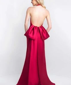 Formal Gowns Blush By Alexia Designs - C1061 Halter Neck Mikado Sheath Dress