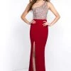 Blush By Alexia Designs - C1084 Beaded Asymmetrical Jersey Fitted Gown Formal Gowns