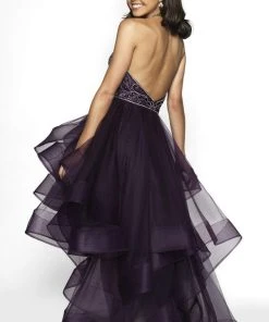 Blush By Alexia Designs - C2005 Illusion Halter High Low Gown Formal Gowns