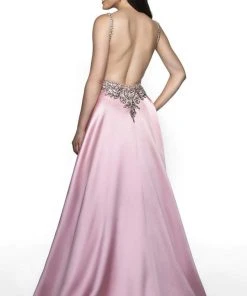 Blush By Alexia Designs - C2020 Jeweled Backless Mikado Gown Formal Gowns
