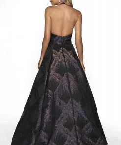 Formal Gowns Blush By Alexia Designs - C2053 Plunging Halter Ballgown