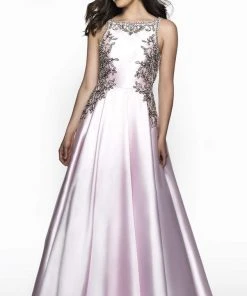 Blush By Alexia Designs - C2066 Bejeweled Backless A-Line Gown