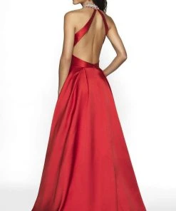 Formal Gowns Blush By Alexia Designs - C2078 Beaded Choker High Slit Gown