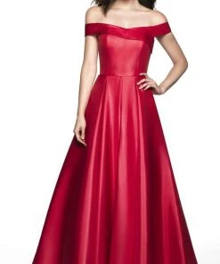 Blush By Alexia Designs - C2091 Overlap Off-Shoulder Gown