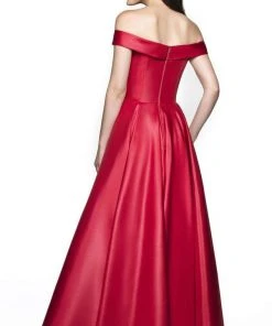 Blush By Alexia Designs - C2091 Overlap Off-Shoulder Gown