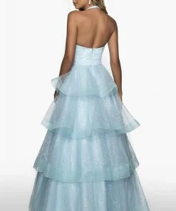 Blush By Alexia Designs - C2107 Plunging Halter Ruffled Gown Formal Gowns 6 Blush By Alexia Designs - C2107 Plunging Halter Ruffled Gown Formal Gowns