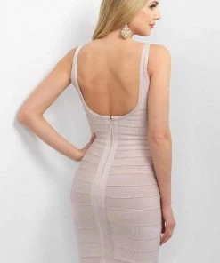 Blush By Alexia Designs - C369 Scoop Neck Fitted Cocktail Dress