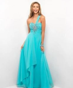 Formal Gowns Blush By Alexia Designs - One Shoulder Strap Evening Gown X057