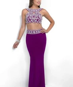 Formal Gowns Blush By Alexia Designs - Ornate Jewel Two-Piece Sheath Gown 11018