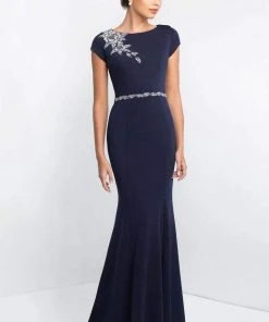 Blush By Alexia Designs - S2025 Bateau Neckline Beaded Sheath Gown