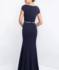 Blush By Alexia Designs - S2025 Bateau Neckline Beaded Sheath Gown