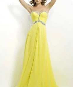 Blush By Alexia Designs - Shirred Sweetheart Chiffon A-Line Gown 9763