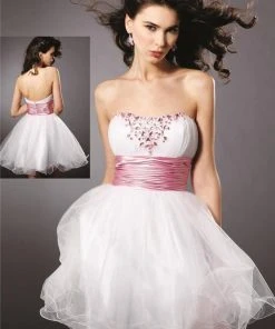 Cocktail Dresses Blush By Alexia Designs - Strapless Embellished Cocktail Dress 9126