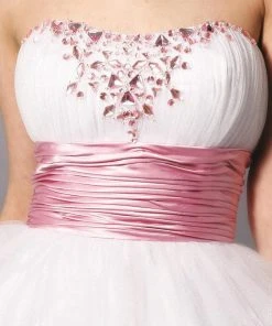 Cocktail Dresses Blush By Alexia Designs - Strapless Embellished Cocktail Dress 9126