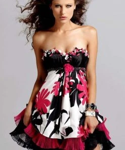 Blush By Alexia Designs - Strapless Floral Cocktail Dress 9033 Cocktail Dresses