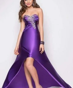 Blush By Alexia Designs - Strapless Pleated Long Gown 9592