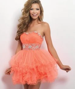 Blush By Alexia Designs - Sweetheart Ruffled Tulle Cocktail Dress 9664