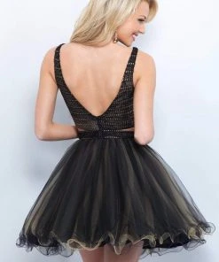 Cocktail Dresses Blush By Alexia Designs - Textured Stripe Two-Piece A-Line Dress 11385