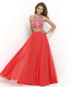 Formal Gowns Blush By Alexia Designs - Two Piece Halter Long Gown 9935
