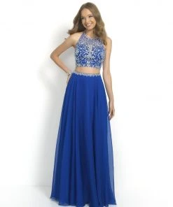 Formal Gowns Blush By Alexia Designs - Two Piece Halter Long Gown 9935