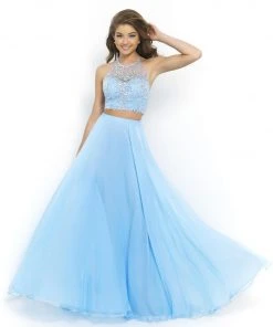 Formal Gowns Blush By Alexia Designs - Two Piece Halter Long Gown 9935