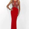 Formal Gowns Blush By Alexia Designs - X305 Embellished Illusion Jewel Sheath Dress