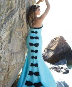 Blush By Alexia Designs Blush - C1046 Contrast Strapless Bow Ornate Mermaid Gown