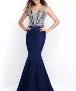 Blush By Alexia Designs Blush - C1086 Sleeveless Crystal Beaded Mikado Evening Gown