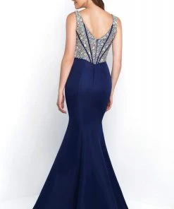 Blush By Alexia Designs Blush - C1086 Sleeveless Crystal Beaded Mikado Evening Gown