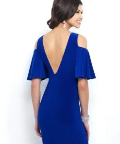 Blush By Alexia Designs Cocktail Dresses Blush - C416 Draped Sleeves Jersey Fitted Cocktail Dress