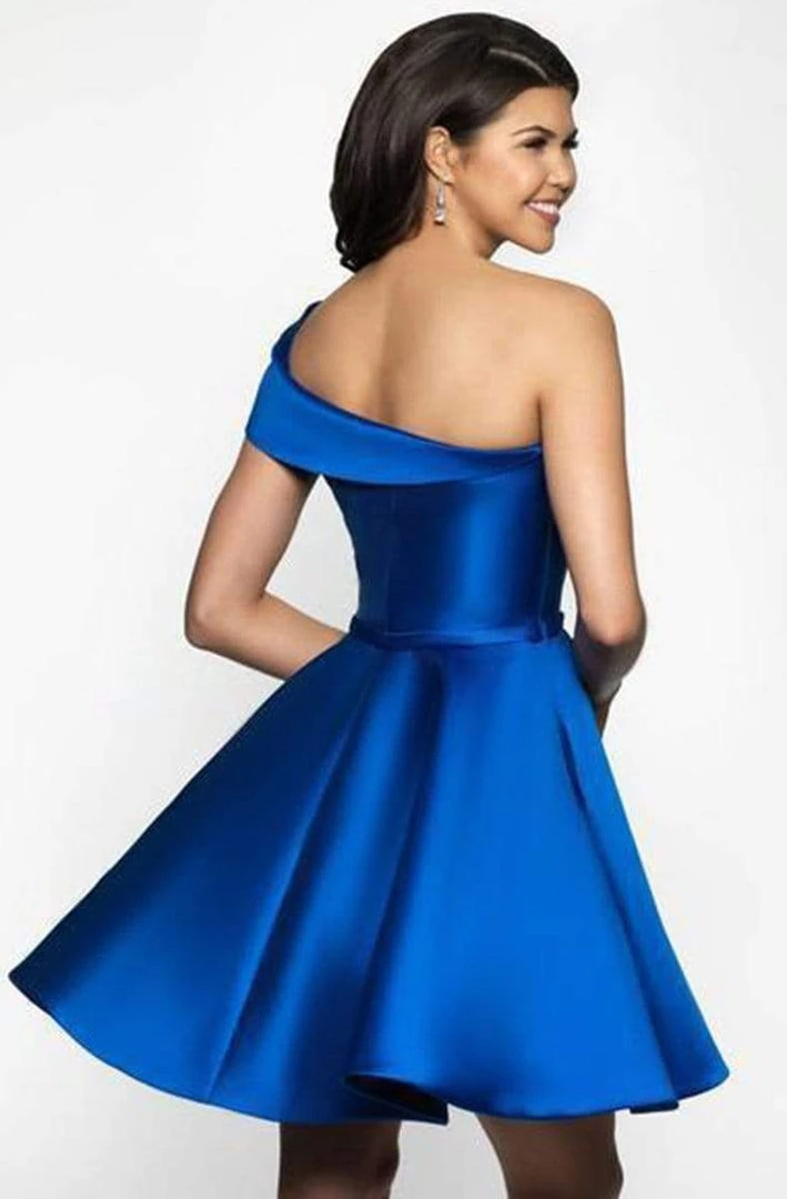 Blush By Alexia Designs Blush Couture - C1133 Rosette One Shoulder Strap A-Line Cocktail Dress 4 Blush By Alexia Designs Blush Couture - C1133 Rosette One Shoulder Strap A-Line Cocktail Dress