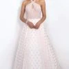 Blush By Alexia Designs Blush - Embellished Halter Neck Polka Dot Printed Ball Gown 5516 Formal Gowns 1 Blush By Alexia Designs Blush - Embellished Halter Neck Polka Dot Printed Ball Gown 5516 Formal Gowns