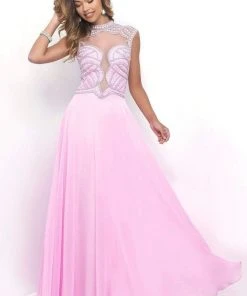 Blush By Alexia Designs Blush - Flowing High Plunging Chiffon A-Line Gown 11348 Formal Gowns
