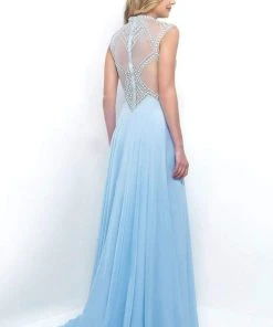 Blush By Alexia Designs Blush - Flowing High Plunging Chiffon A-Line Gown 11348 Formal Gowns