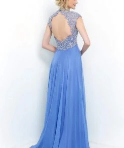 Blush By Alexia Designs Formal Gowns Blush - Luxurious Illusion Scalloped A-Line Gown 9967