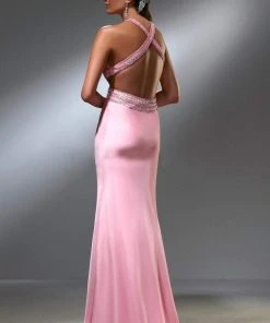Blush By Alexia Designs Blush - S010 Embellished Halter Neckline Evening Gown Formal Gowns