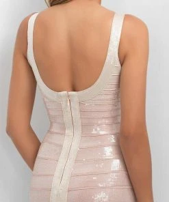 Blush By Alexia Designs Cocktail Dresses Blush - Sleeveless Scoop Bandage Fitted Cocktail Dress C373
